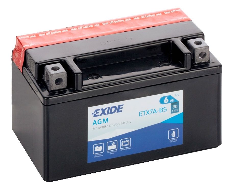 Exide ETX7A-BS AGM Motorcycle Battery