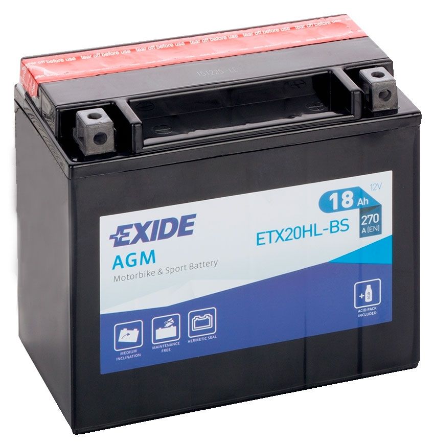 Exide ETX20HL-BS AGM Motorcycle Battery