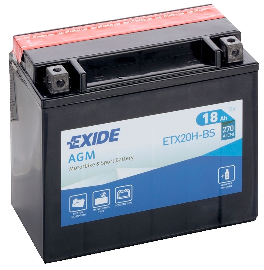 Exide ETX20H-BS AGM Motorcycle Battery