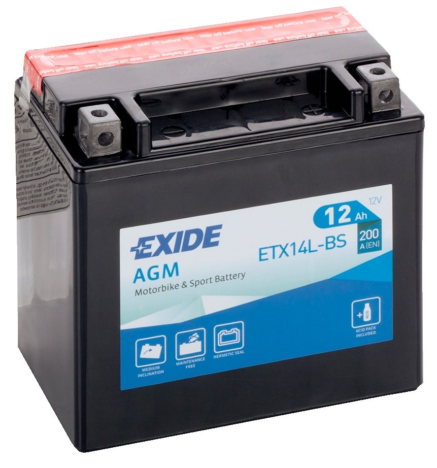 Exide ETX14L-BS AGM Motorcycle Battery