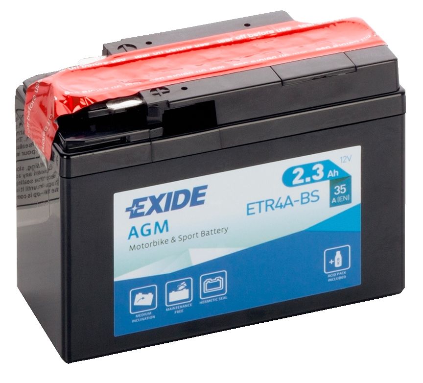 Exide ETR4A-BS AGM Motorcycle Battery