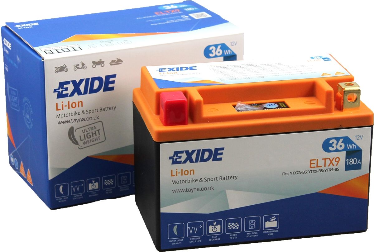 Exide ELTX9 Lithium Motorcycle Battery