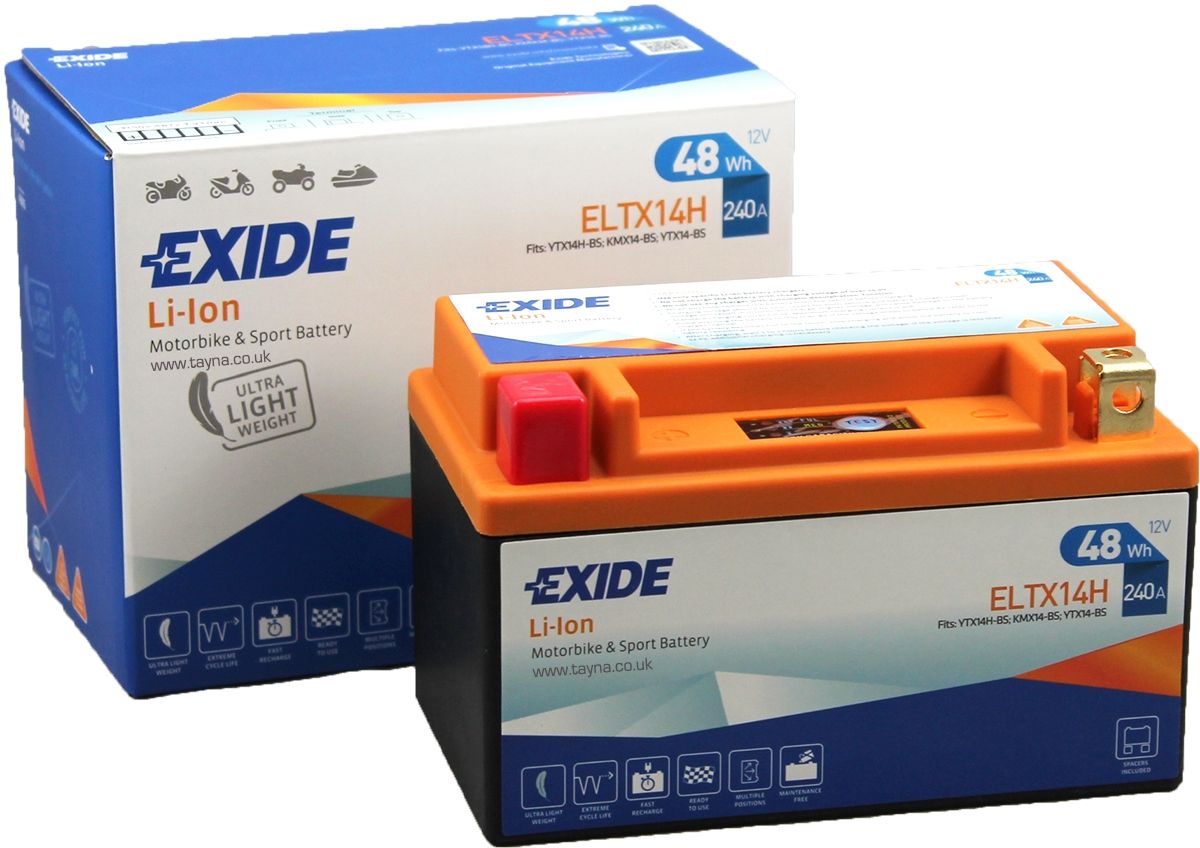 Exide ELTX14H Lithium Motorcycle Battery