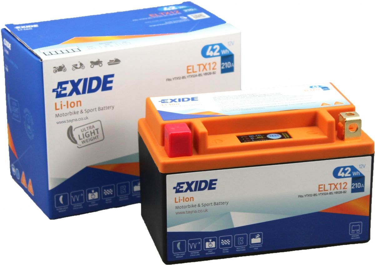 Exide ELTX12 Lithium Motorcycle Battery