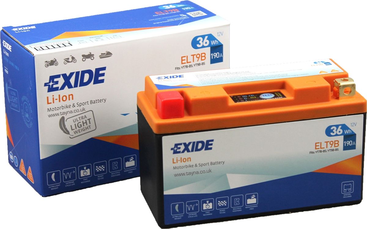 Exide ELT9B Lithium Motorcycle Battery