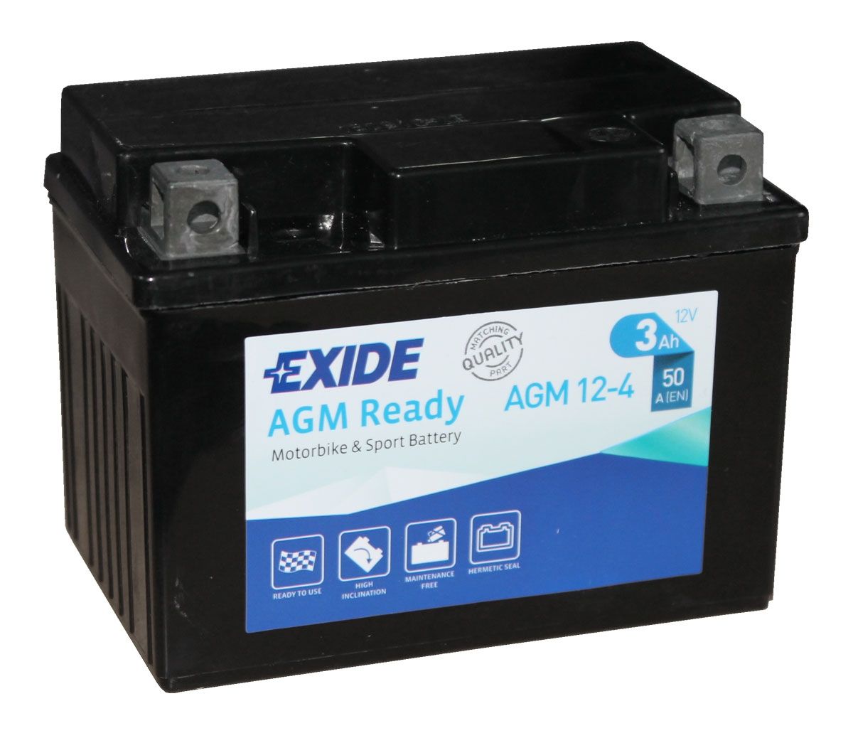 Exide AGM12-4 AGM Motorcycle Battery