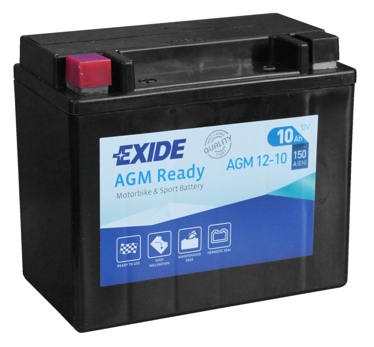 Exide AGM12-10 AGM Motorcycle Battery