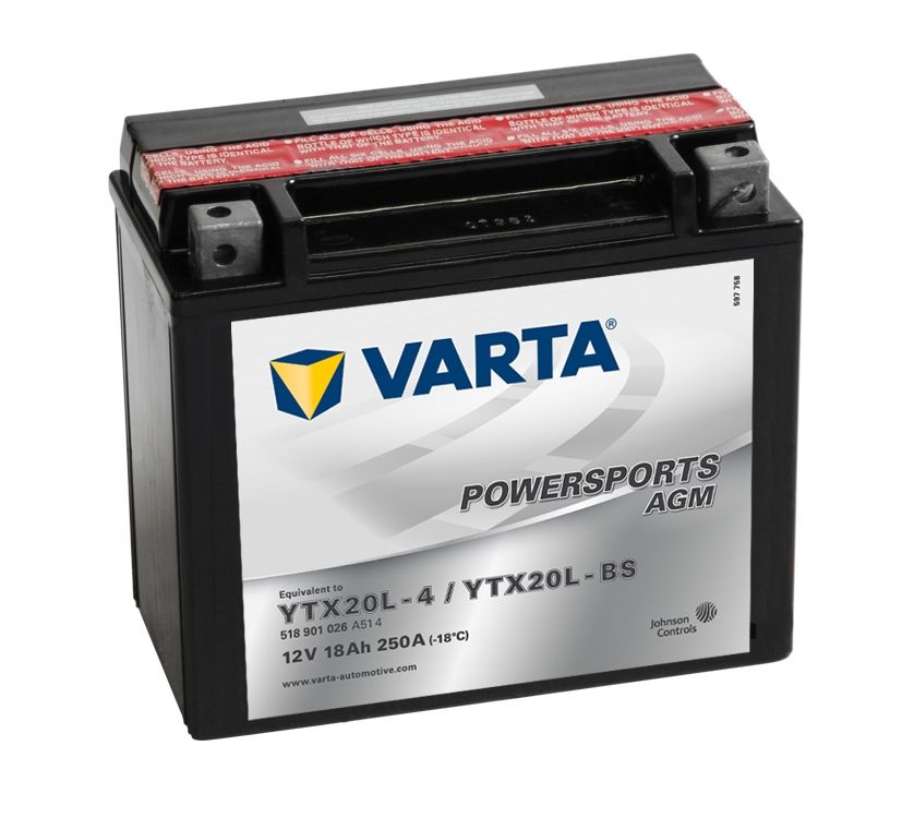 Varta 518901025I314 AGM Motorcycle Battery