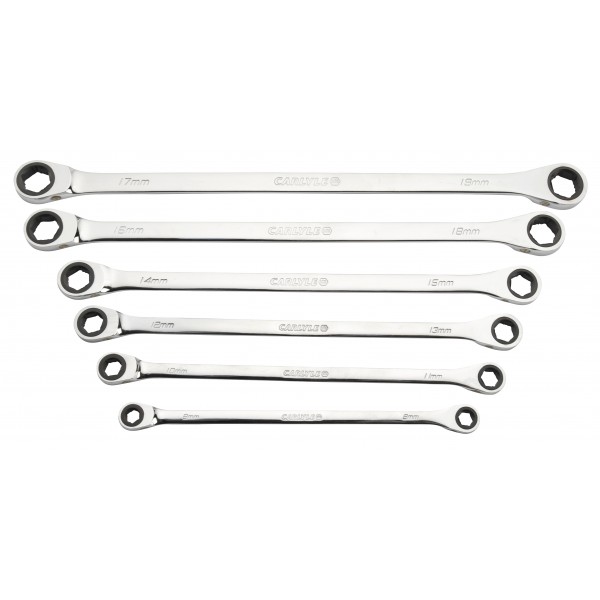 Carlyle RWLB6M 6pc Ratchet Spanner Extra Long Dblx 8-19mm