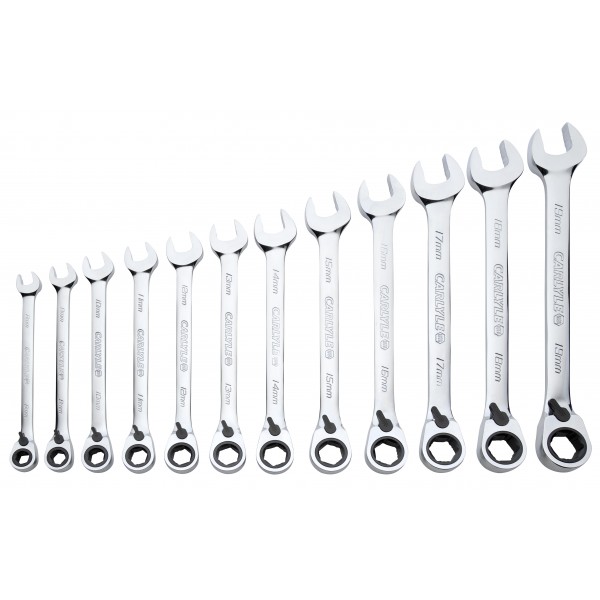 Carlyle RWR612M 12 Piece Rev Ratcheting Wrench Set 15 Stnd