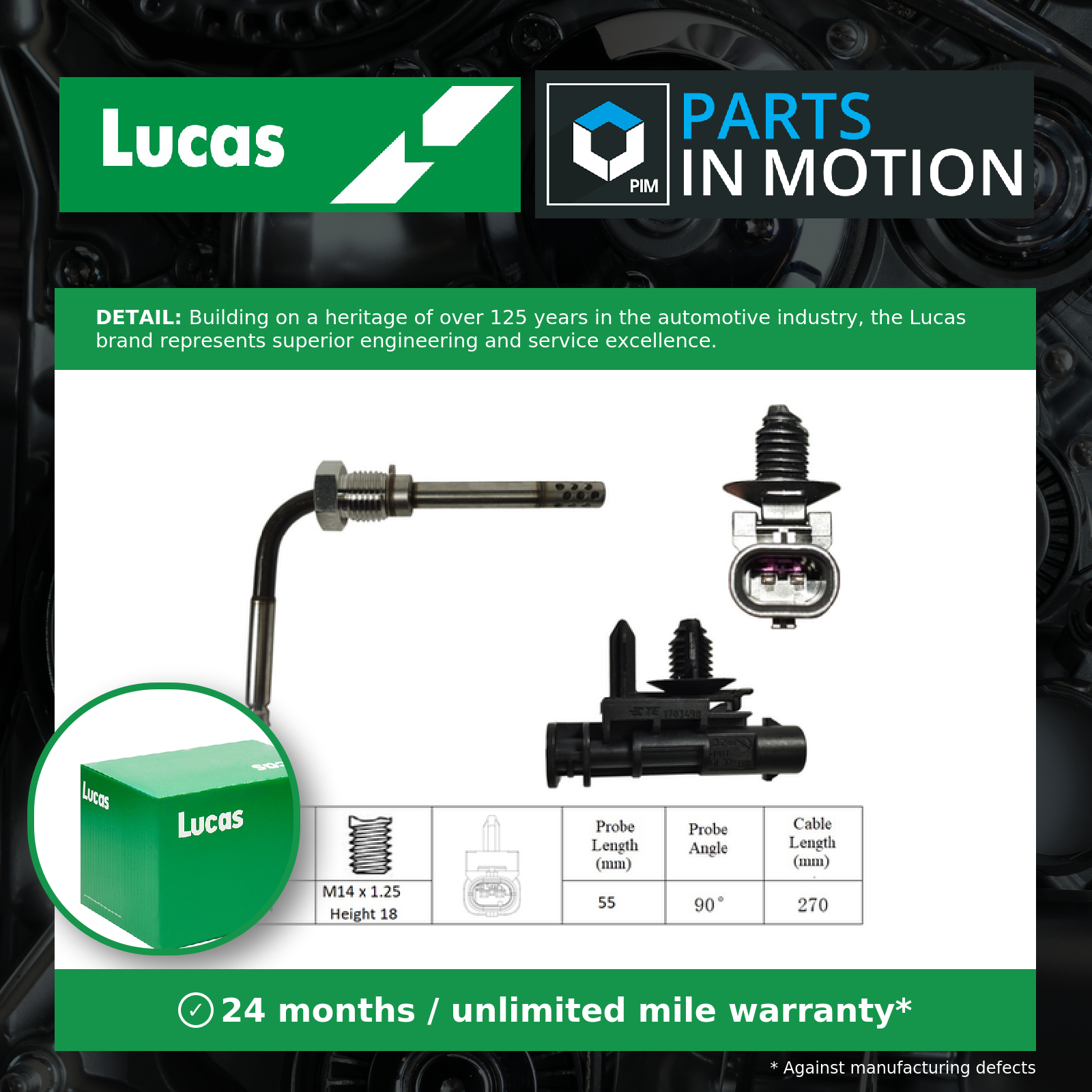 Lucas Exhaust Temperature Sensor LGS6057 [PM1781988]