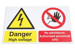 Laser 6639 High Voltage/No Admittance Sign