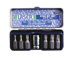 Laser 0595 Star Bit Set - 3/8inch Drive 7pc