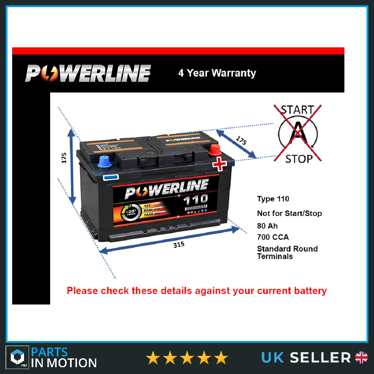 Powerline Car Battery 110 [PM2460776]