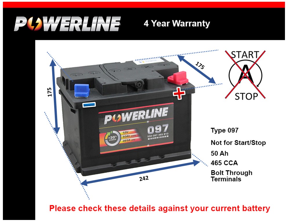 Powerline 097 Car Battery