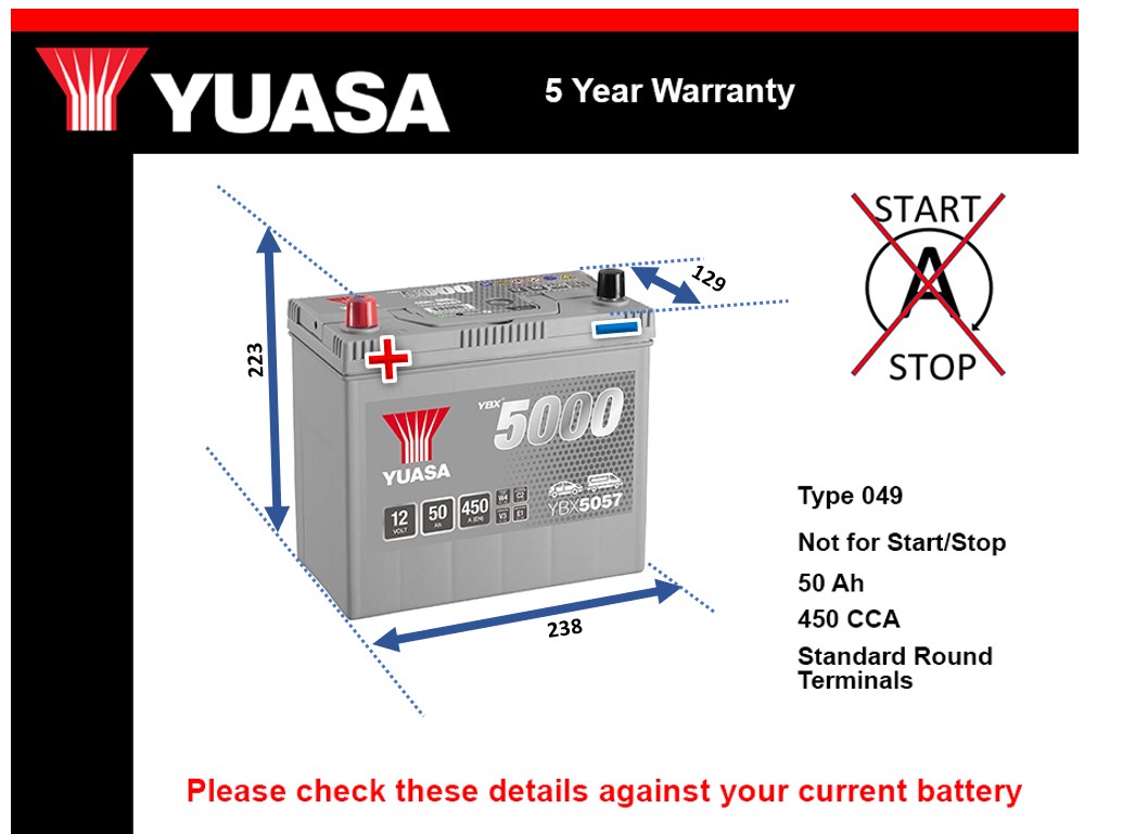 Yuasa YBX5057