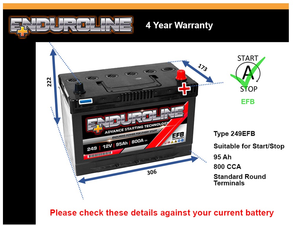 Enduroline 249EFB EFB Car Battery