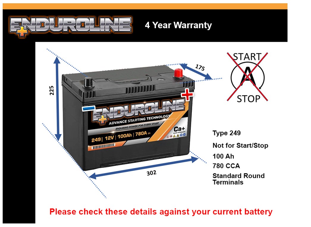 Enduroline 249 Car Battery