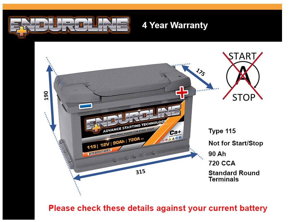 Enduroline 115 Car Battery