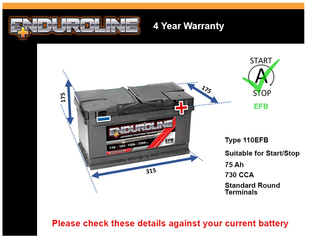 Enduroline 110EFB EFB Car Battery