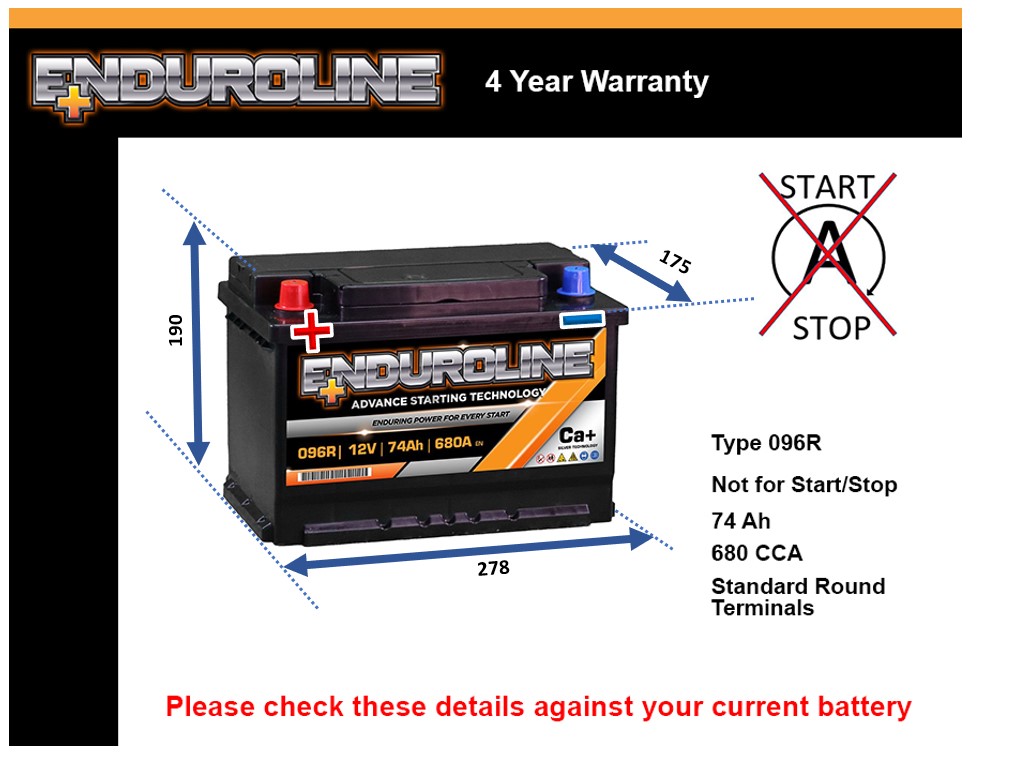 Enduroline 096R Car Battery