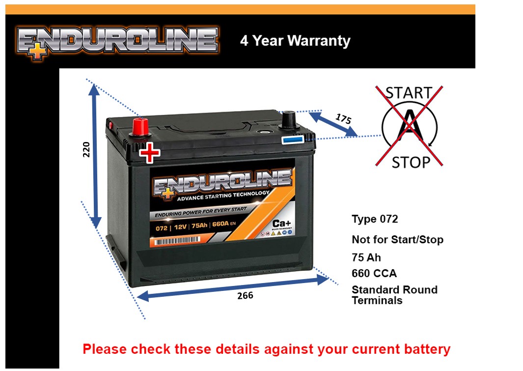 Enduroline 072 Car Battery