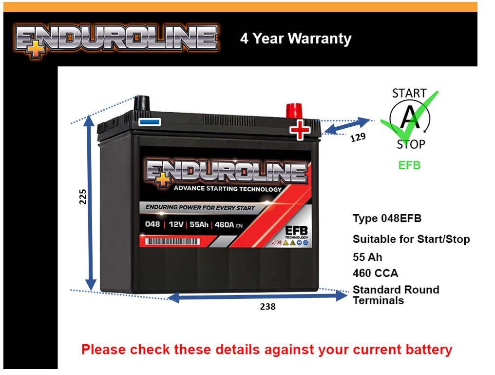 Enduroline 048EFB EFB Car Battery