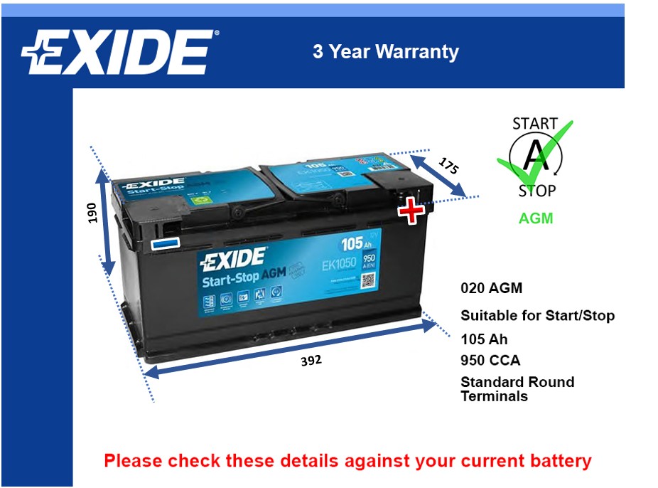 Exide EK1050