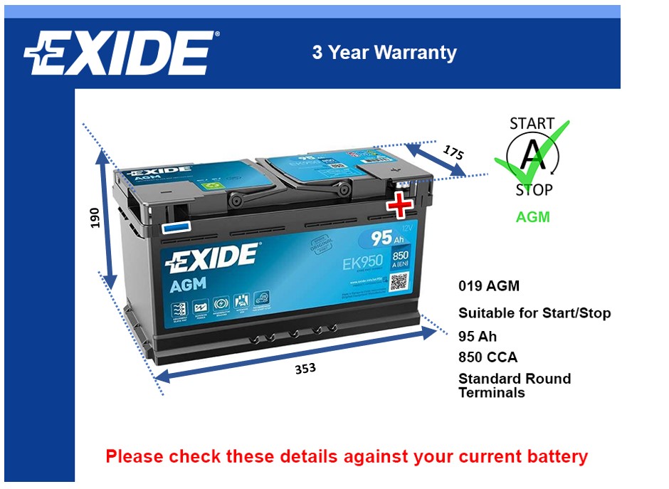 Exide EK950