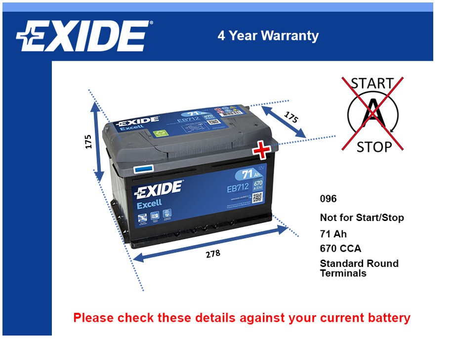 Exide EB712