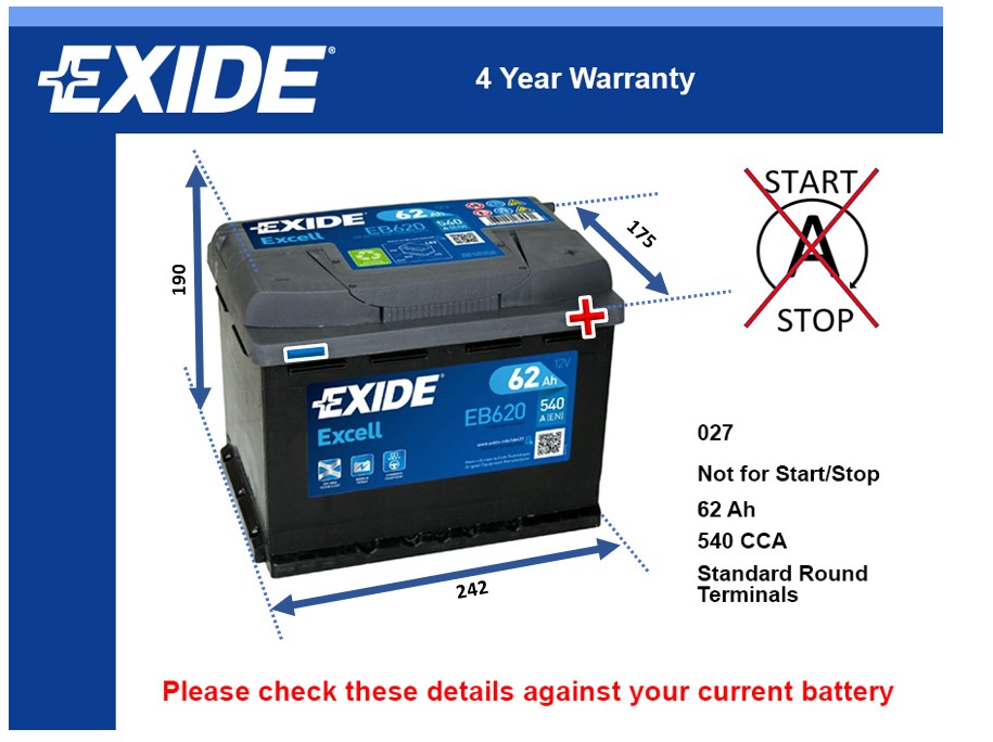 Exide EB620