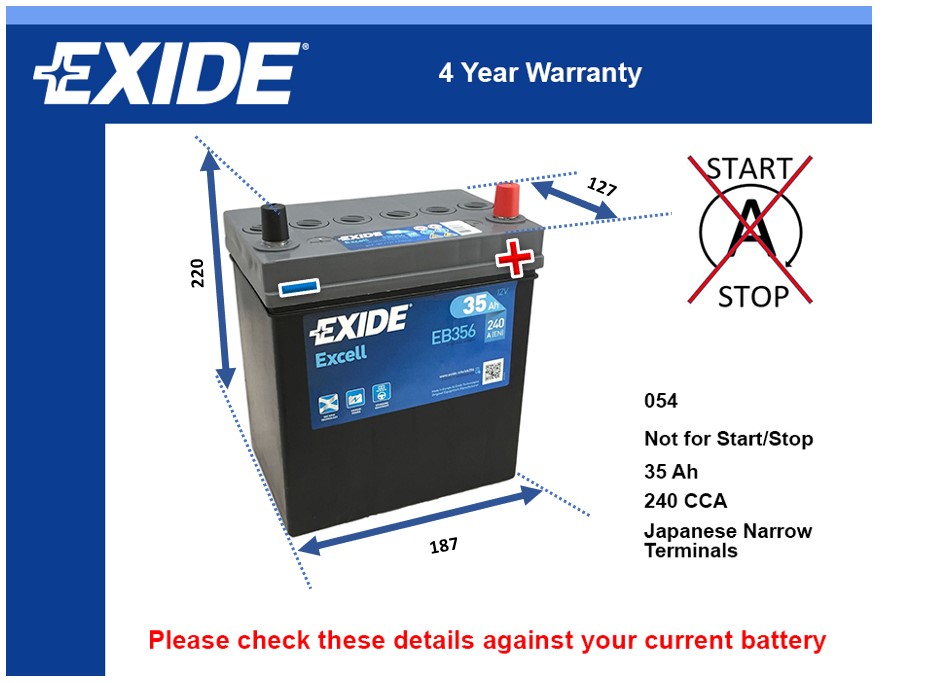 Exide EB356 Car Battery