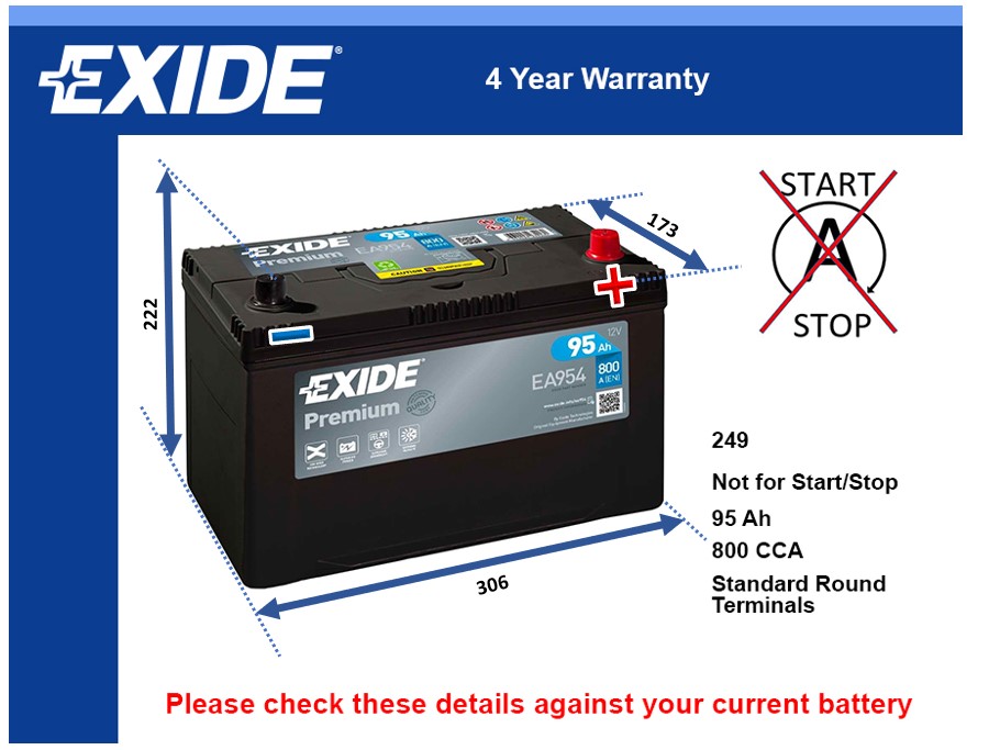 Exide EA954 Car Battery