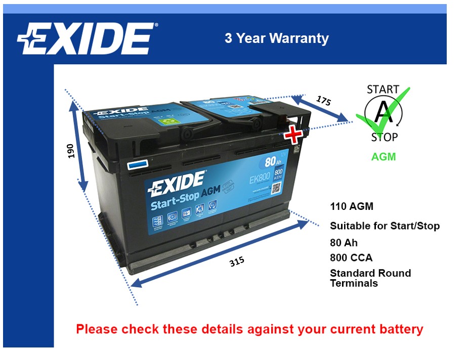 Exide EK800