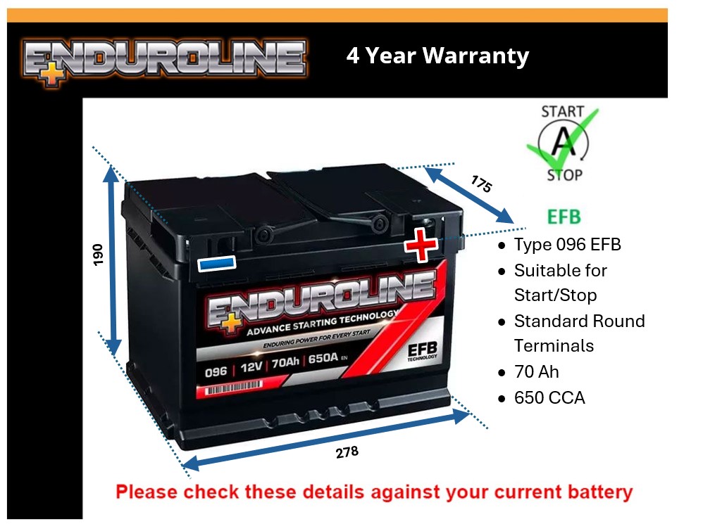 Enduroline 096EFB EFB Car Battery