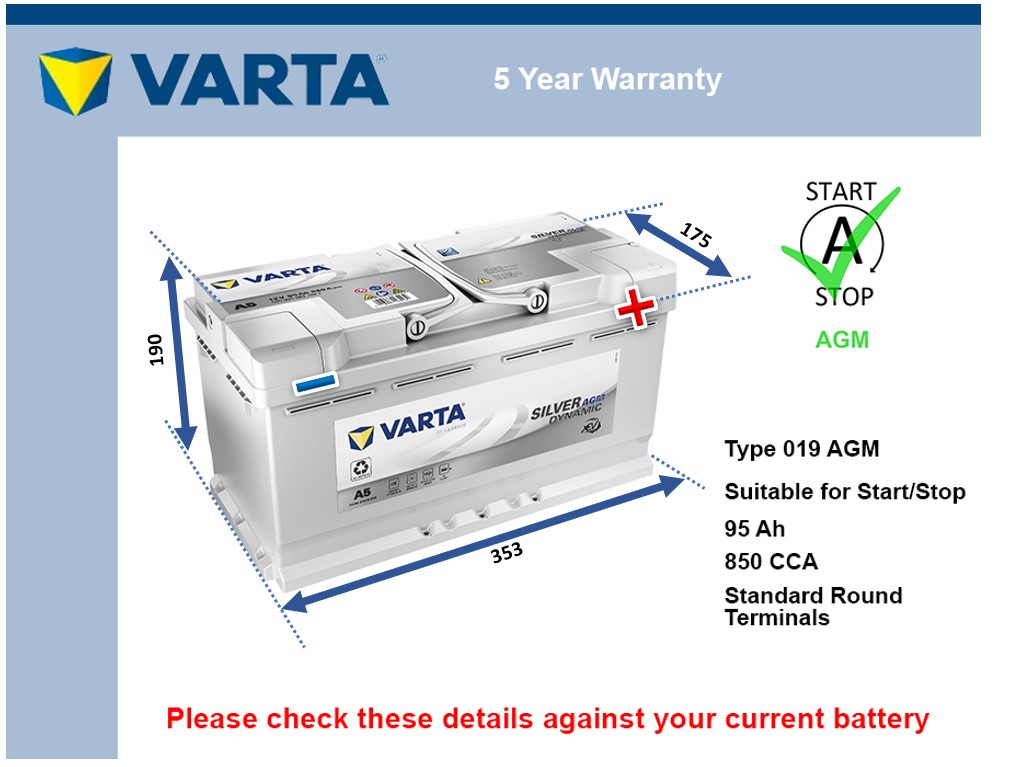 Varta A5 AGM Car Battery