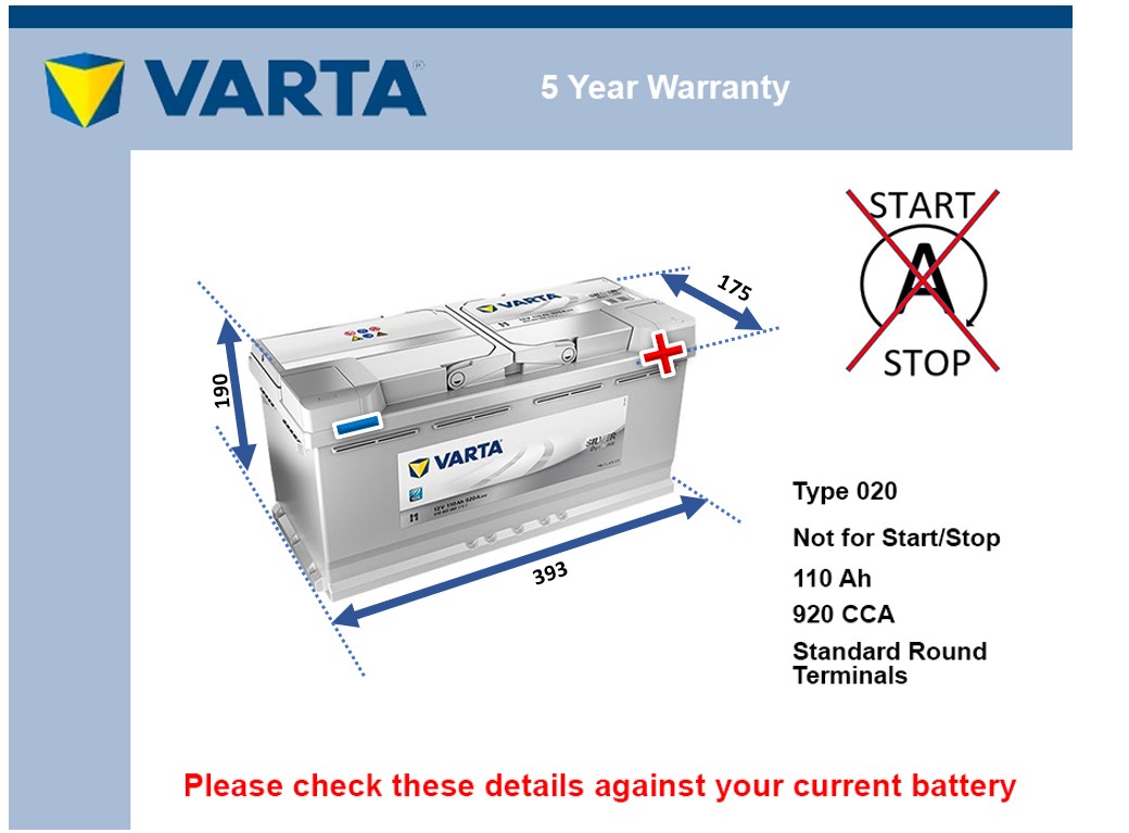 Varta I1 Car Battery