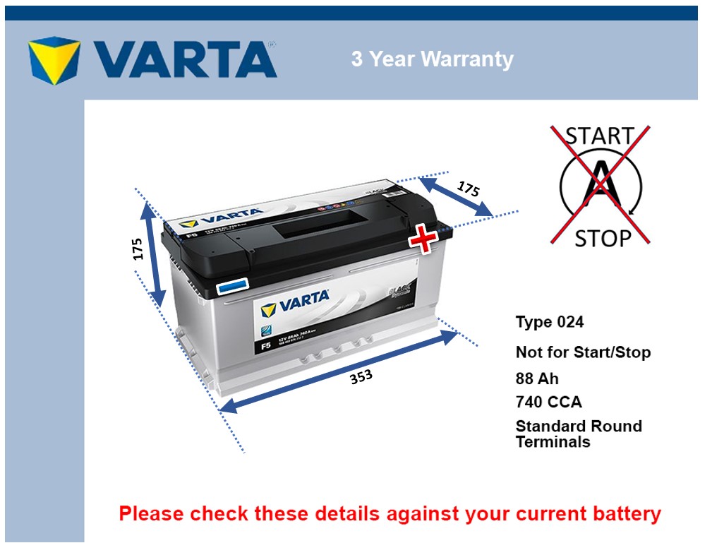 Varta F5 Car Battery