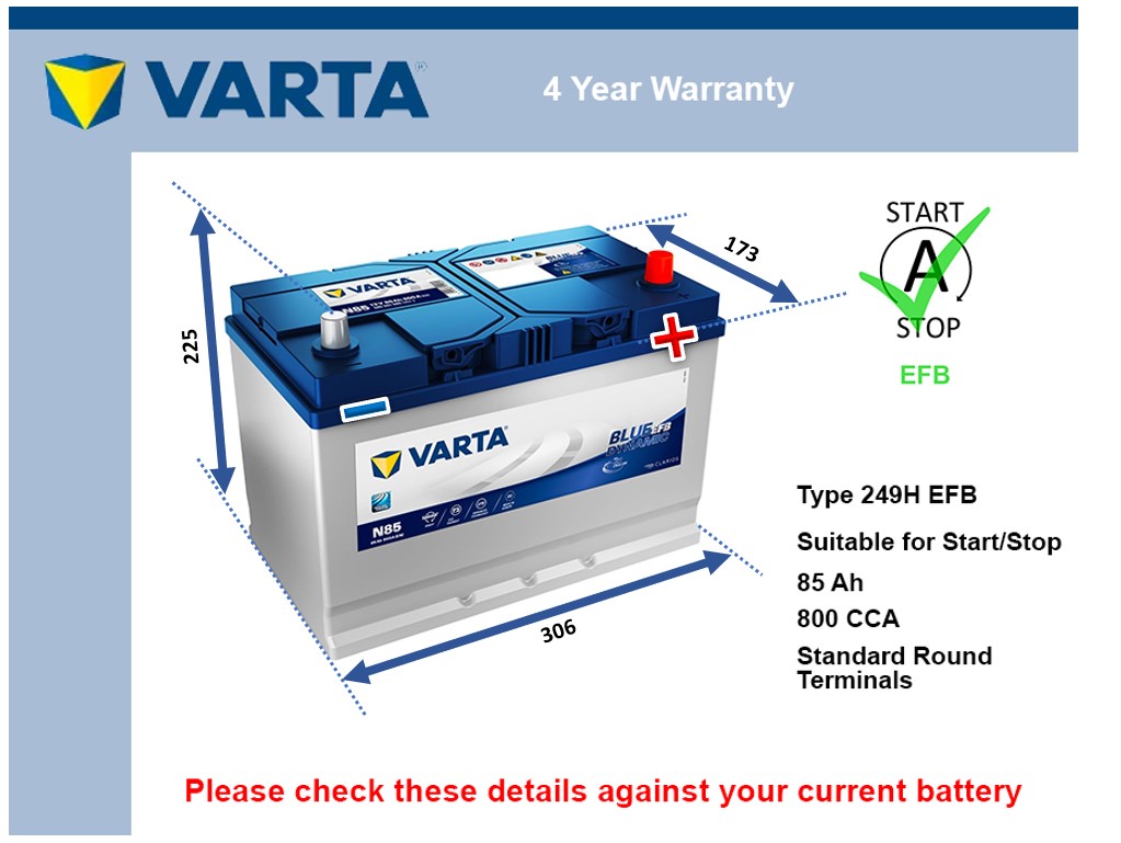 Varta N85 EFB Car Battery