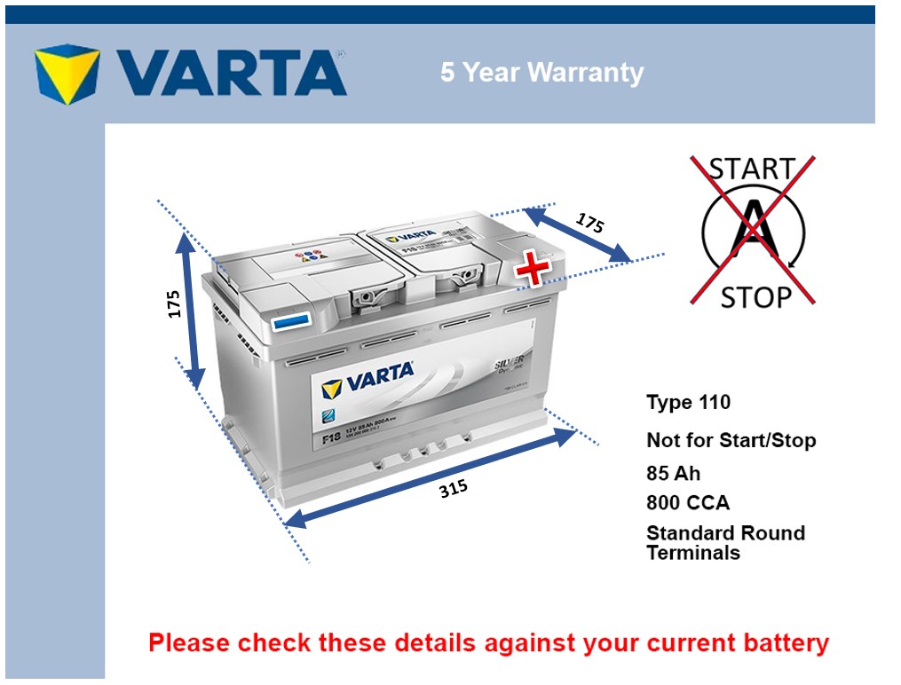 Varta F18 Car Battery