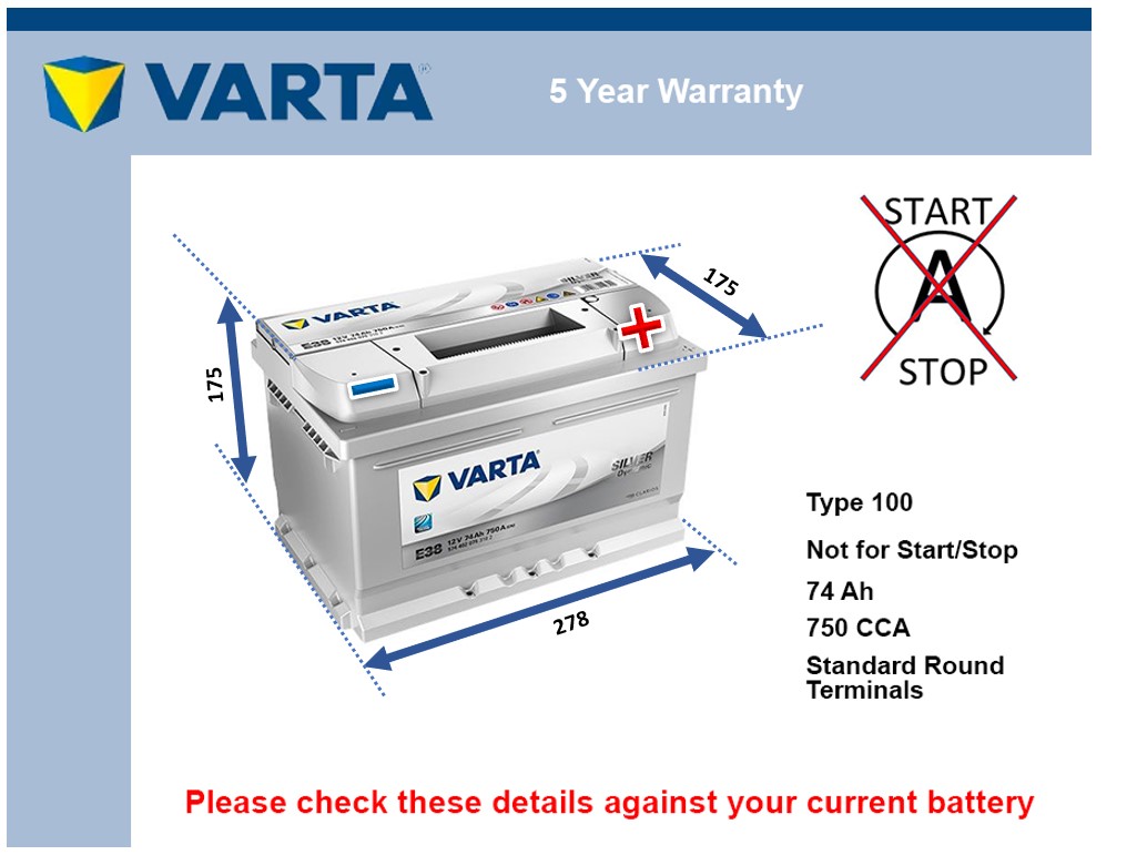 Varta E38 Car Battery