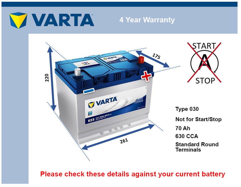 Varta E23 Car Battery