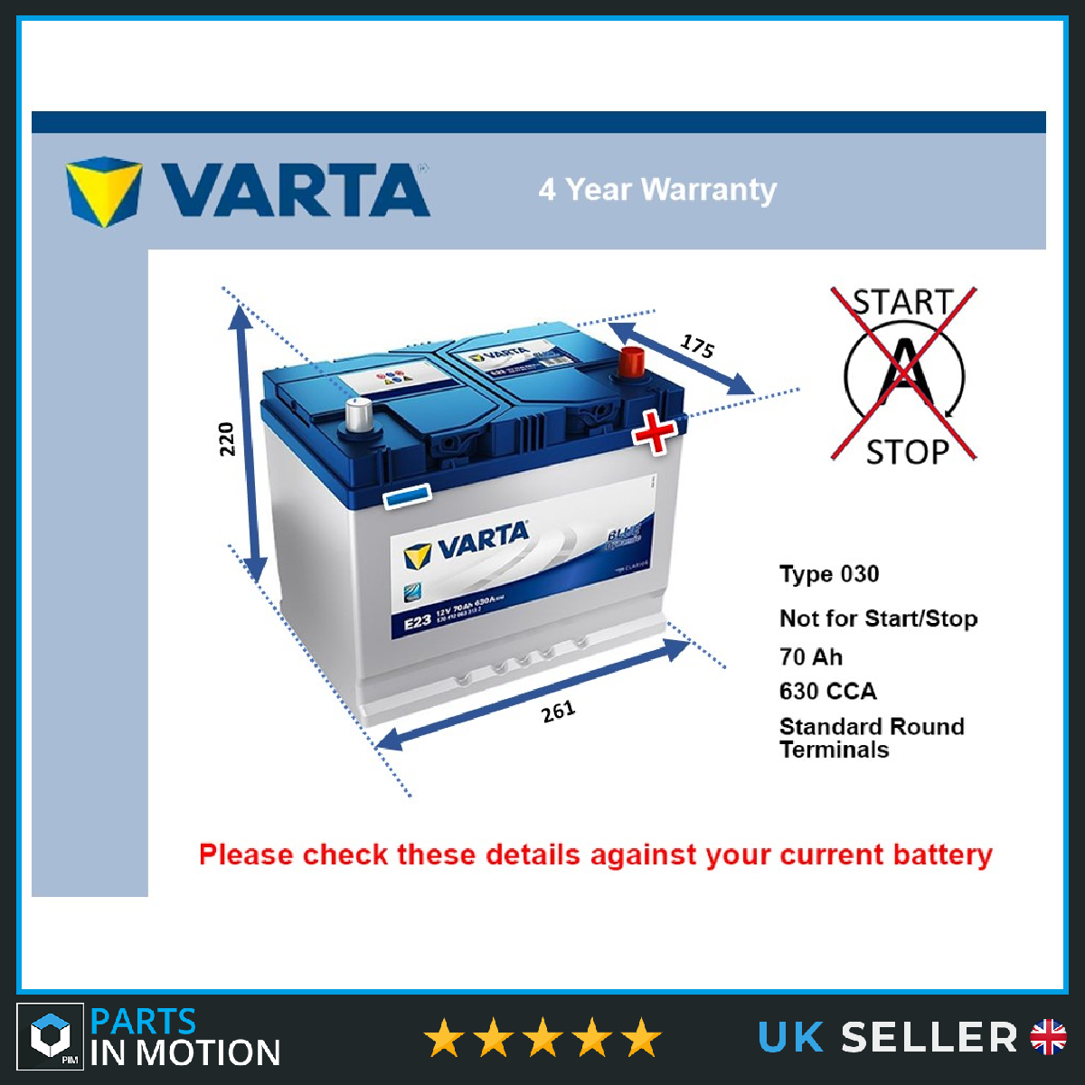 Varta Car Battery 5704120633132 [PM1843211]