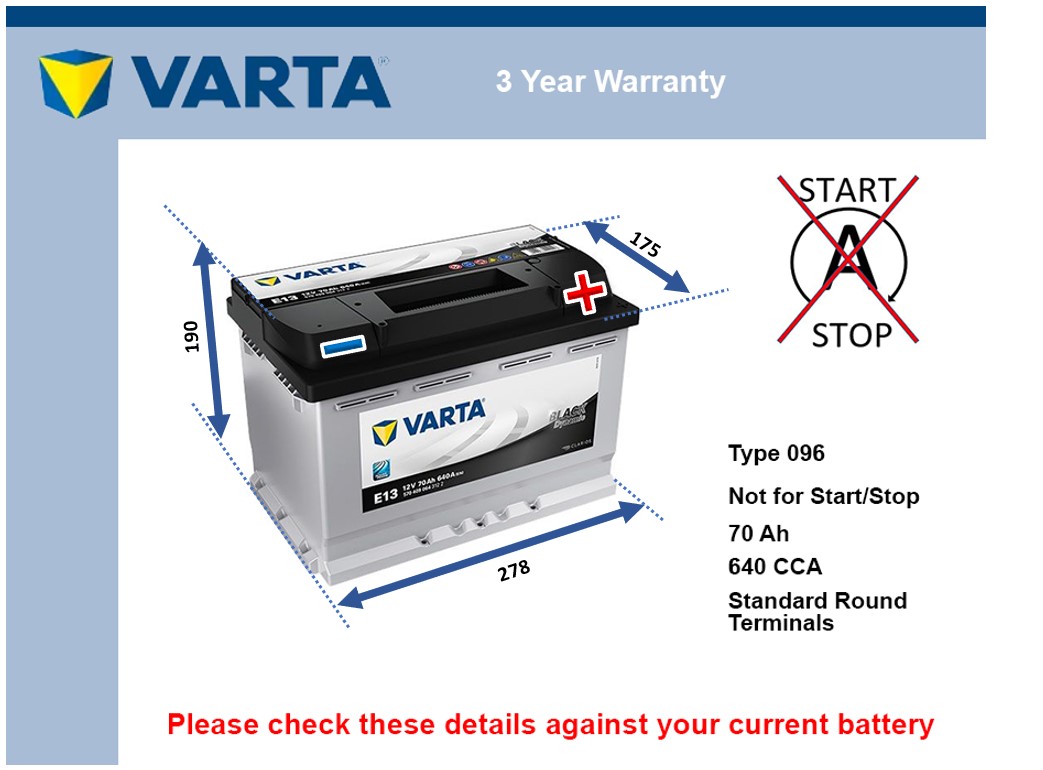 Varta E13 Car Battery