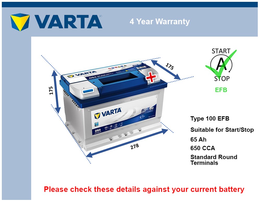 Varta D54 EFB Car Battery