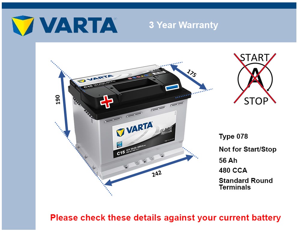 Varta C15 Car Battery