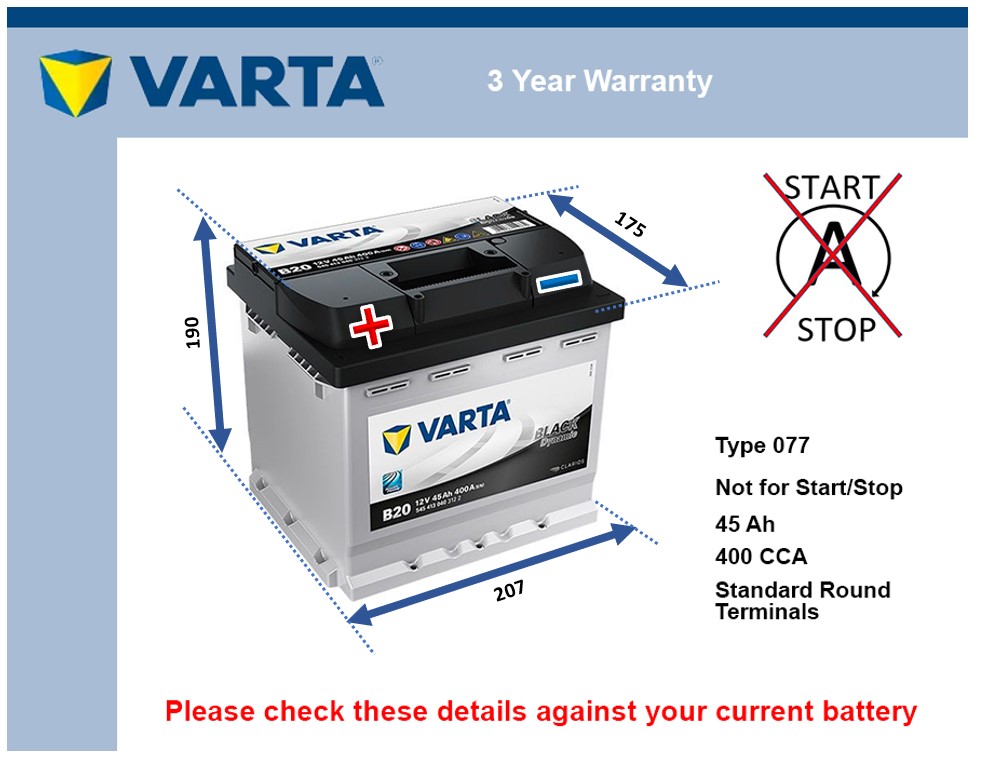 Varta B20 Car Battery