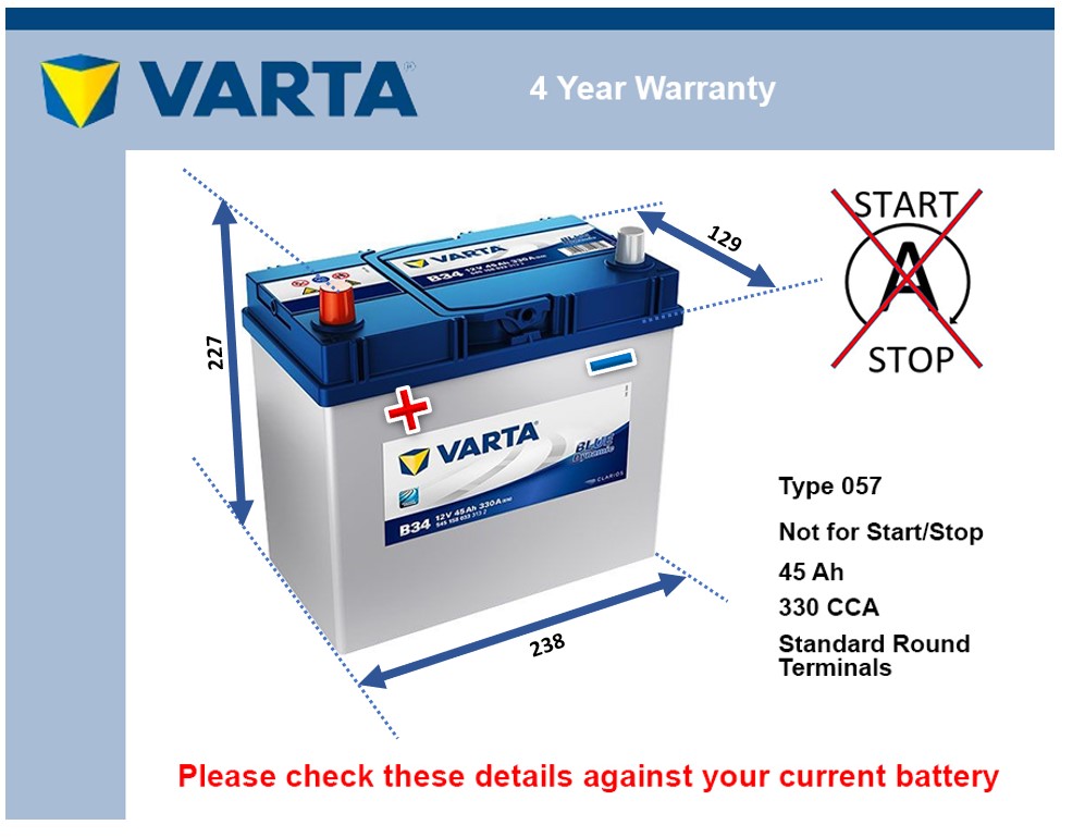 Varta B34 Car Battery