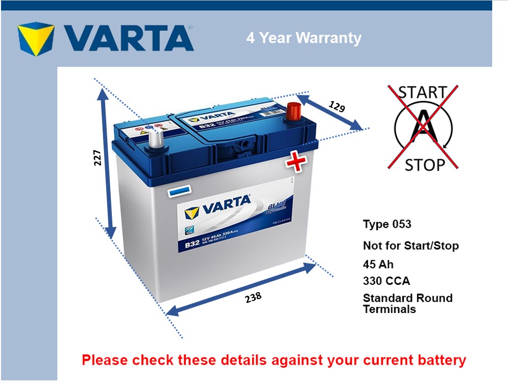 Varta B32 Car Battery