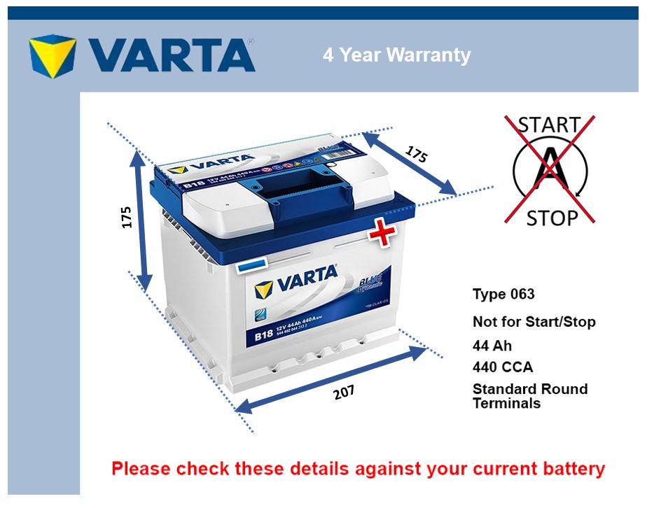 Varta B18 Car Battery